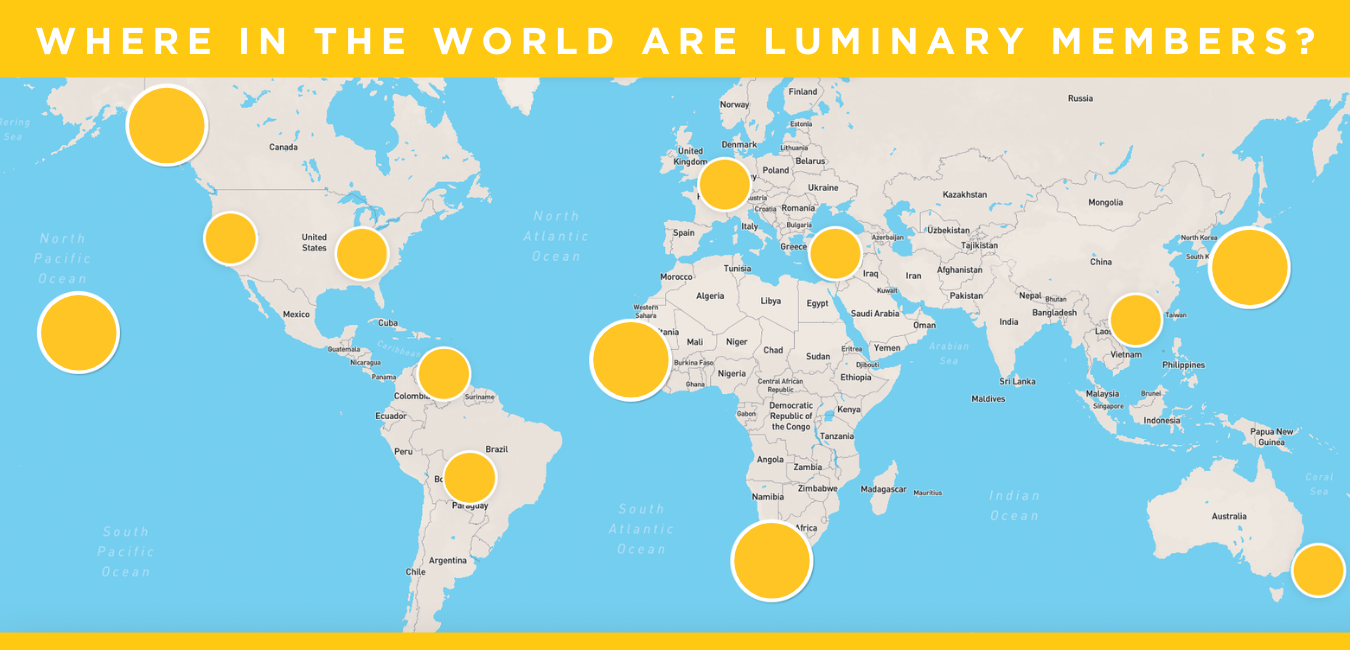 Luminary Map of Members Around the World