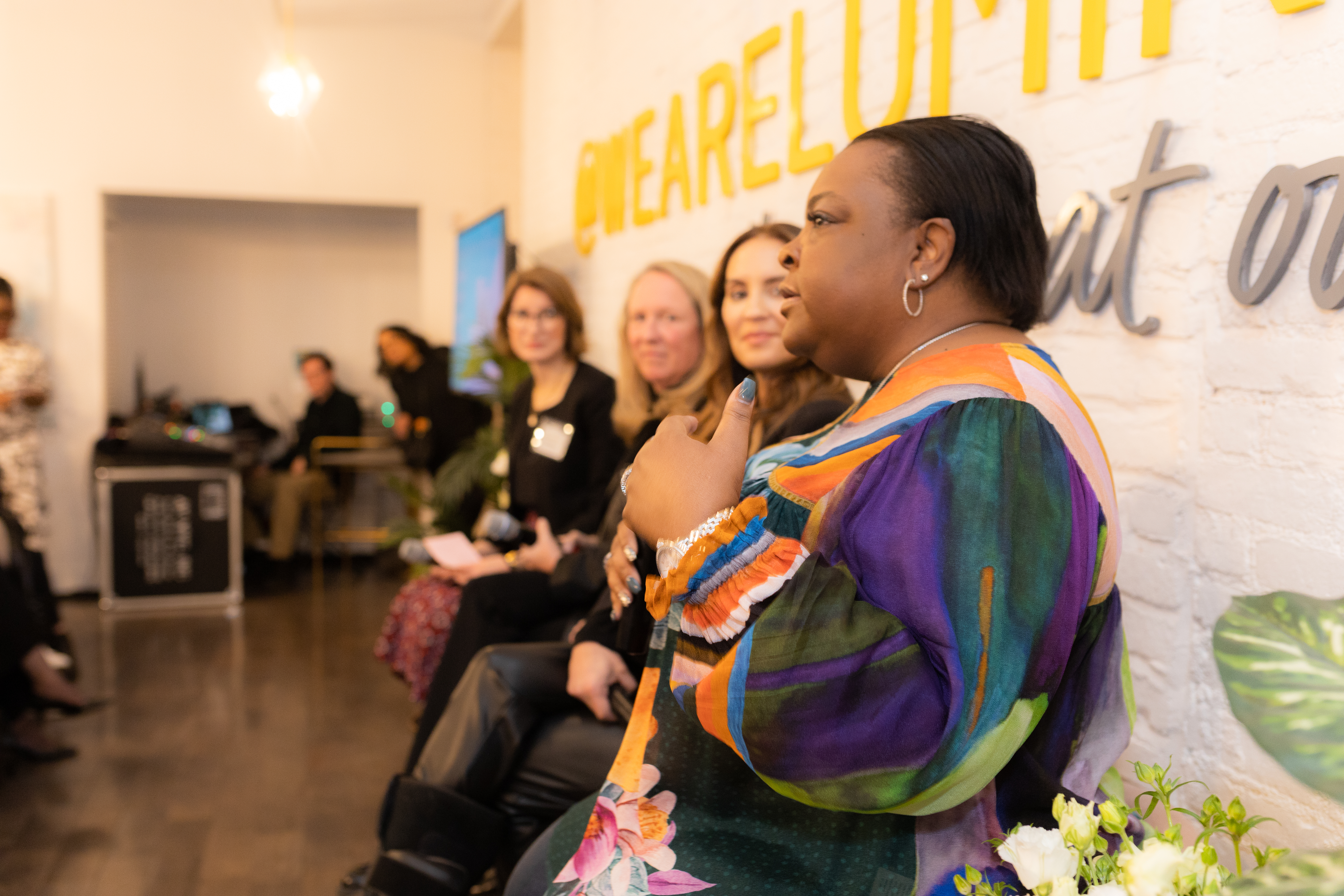 Panelist of women talking at Luminary HQ